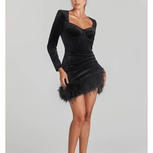 Nadine Merabi Miley Black Velvet Dress sz L US 10